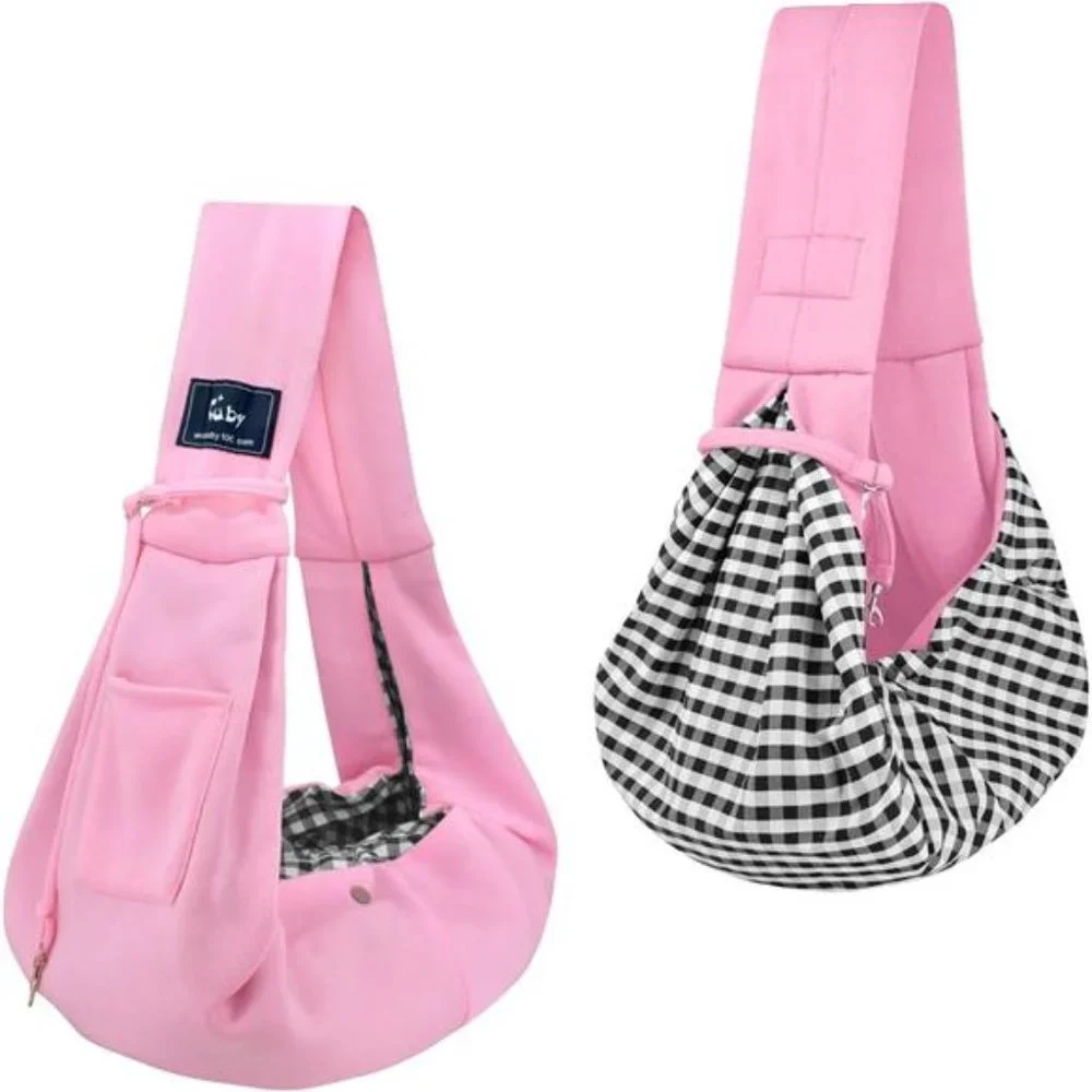 Dog and Cat Sling CarrierHands Free Reversible Pet Papoose Bag Adjustable